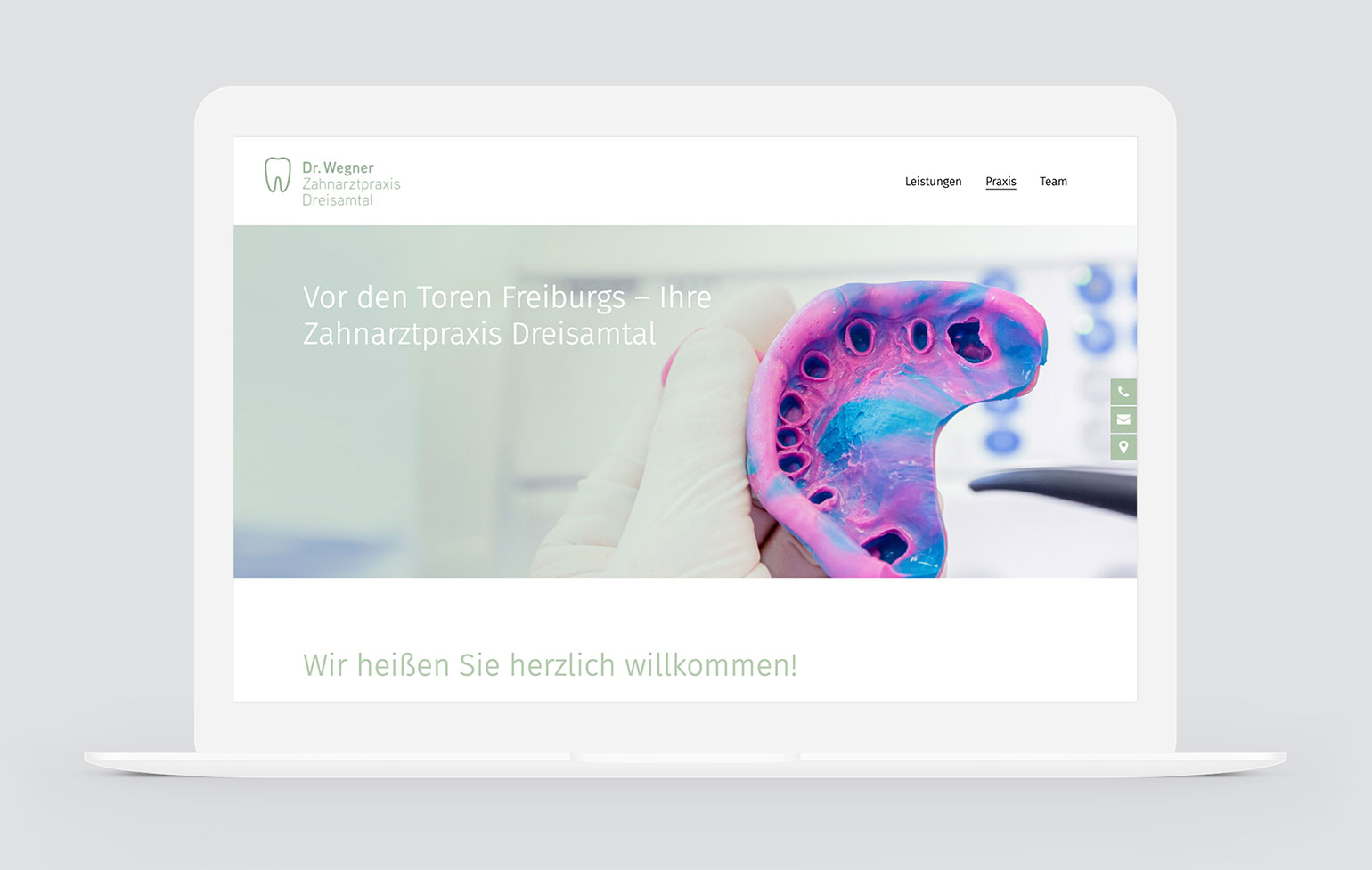 Zahnarztpraxis Dreisamtal Website Screen