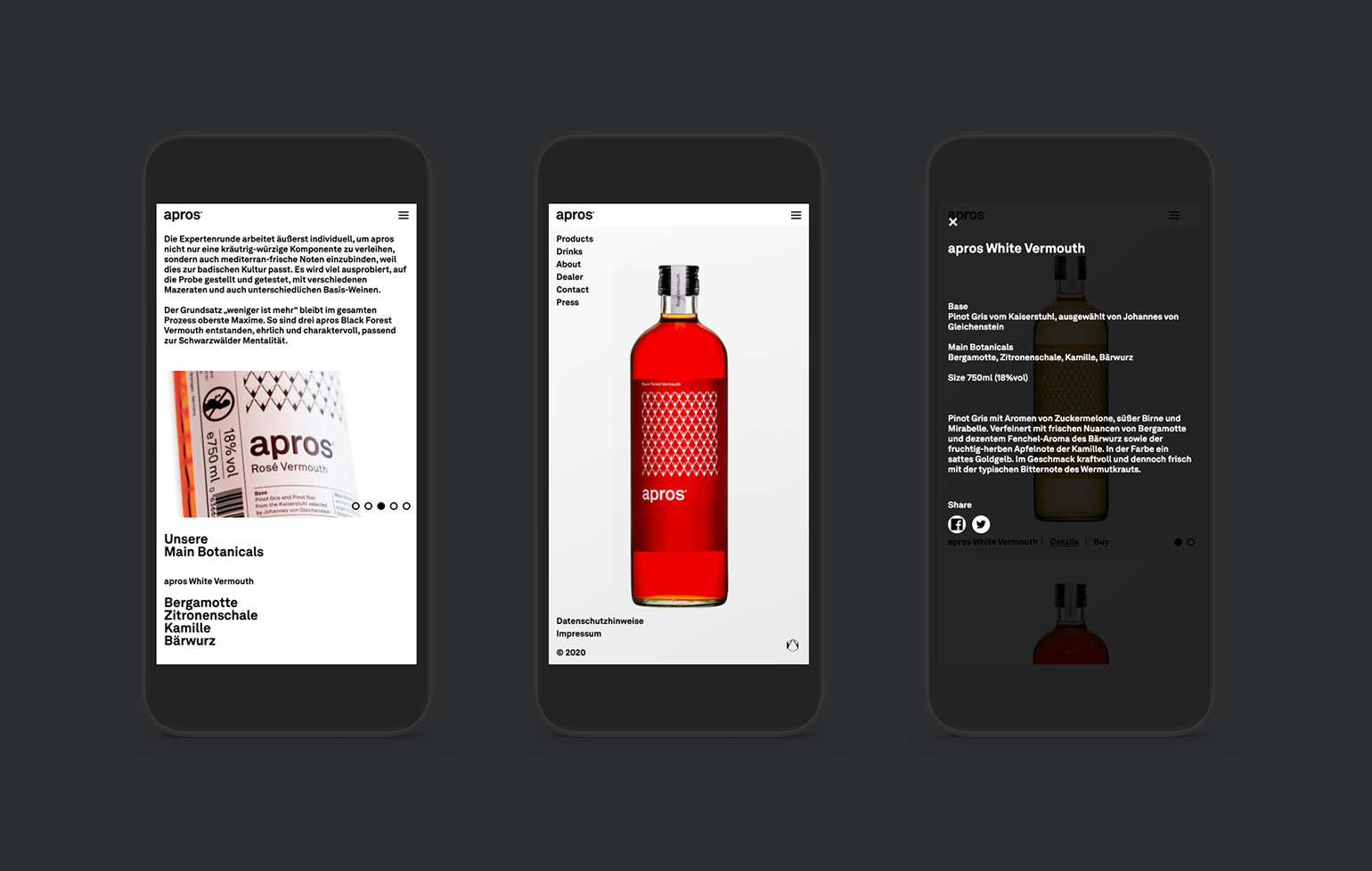 apros Corporate Website Mobile Screens