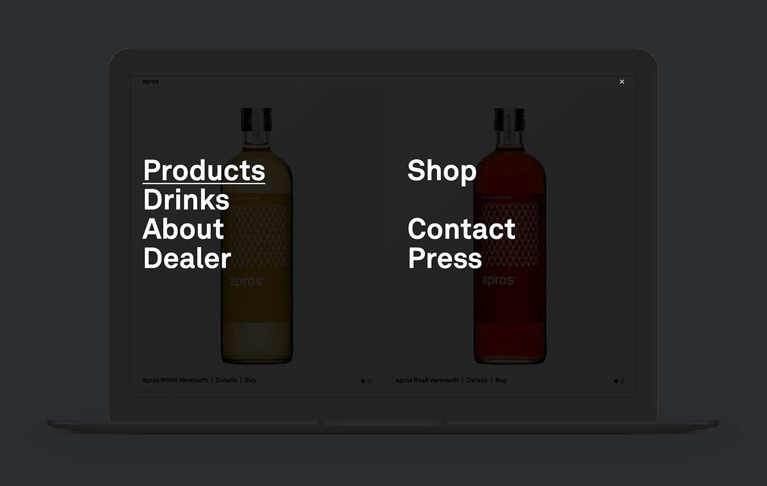 apros Corporate Website Menu
