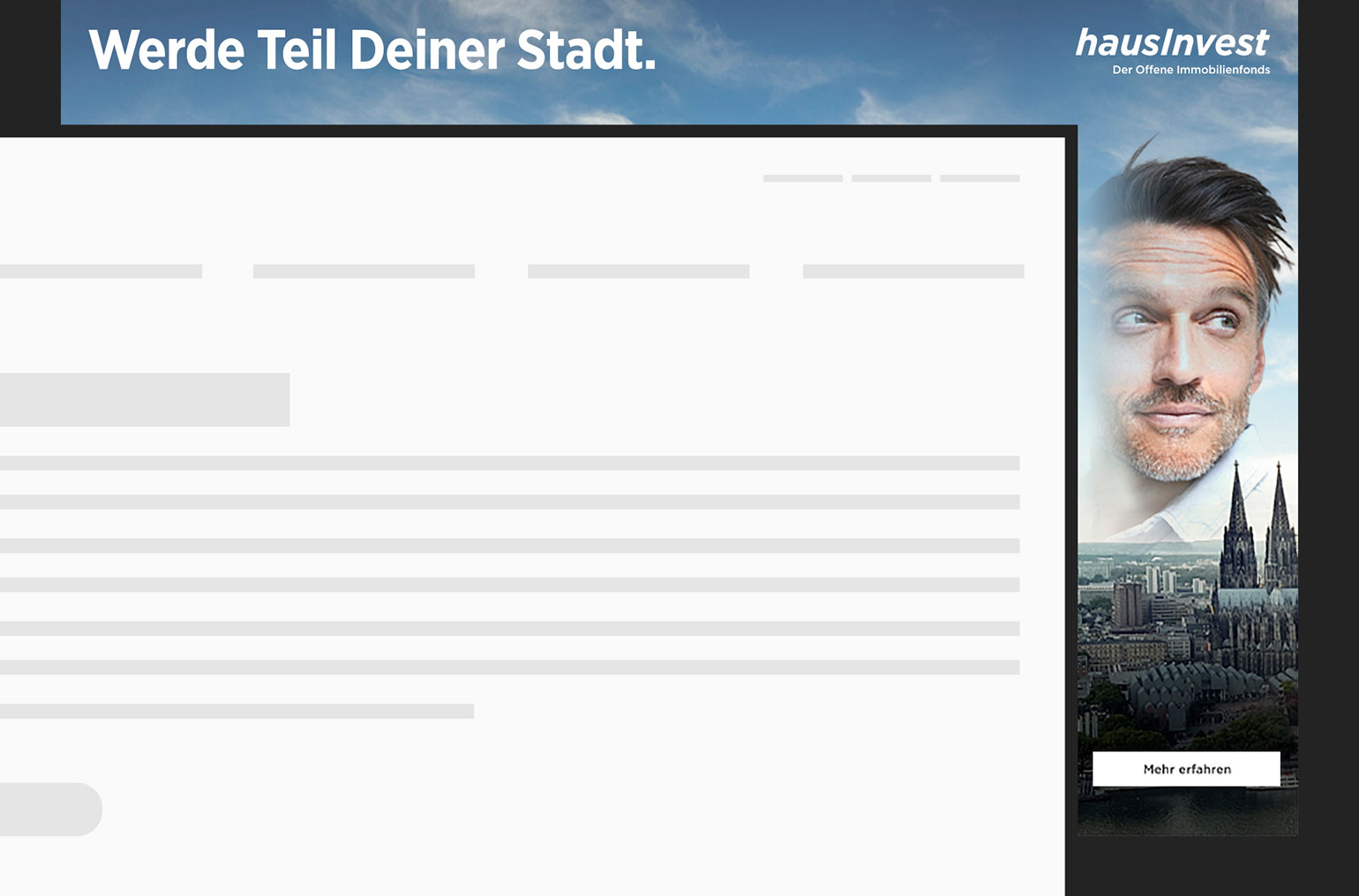 Commerz Real hausInvest Campaign Online-Banner