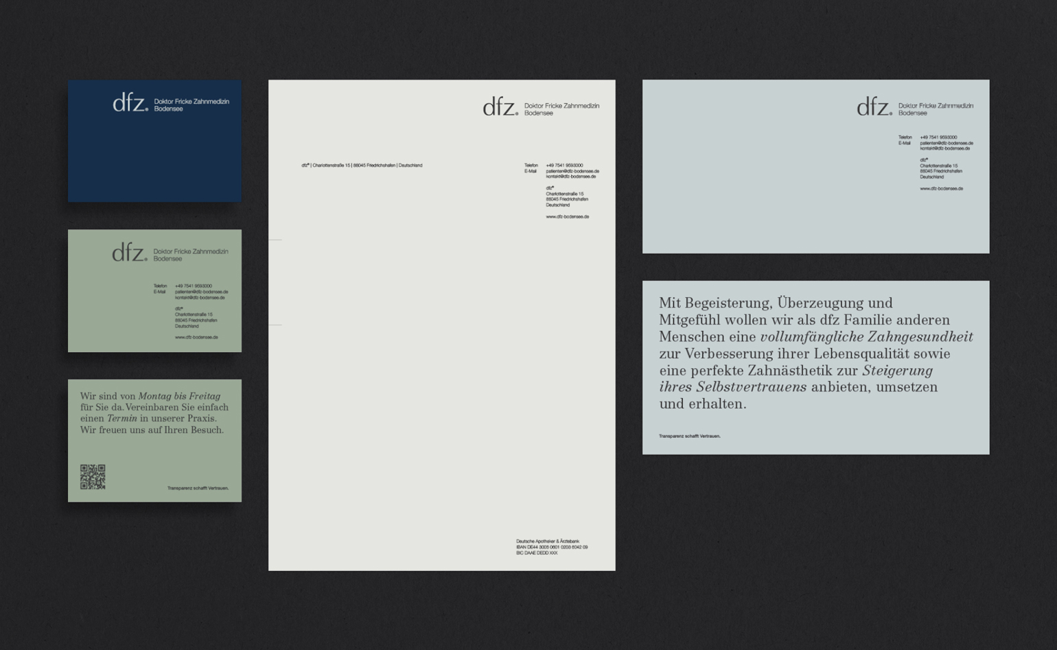 dfz Doktor Fricke Zahnmedizin stationery