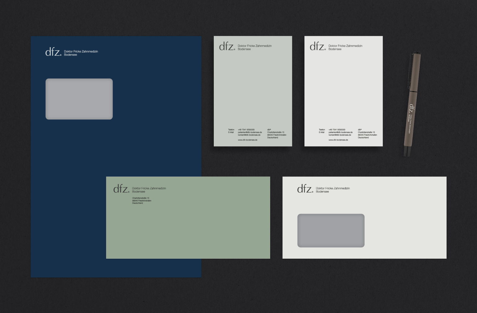 dfz Doktor Fricke Zahnmedizin stationery