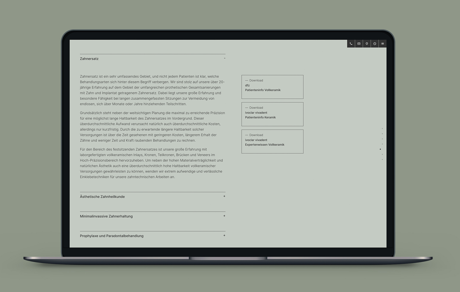 dfz Doktor Fricke Zahnmedizin website sample screenshot