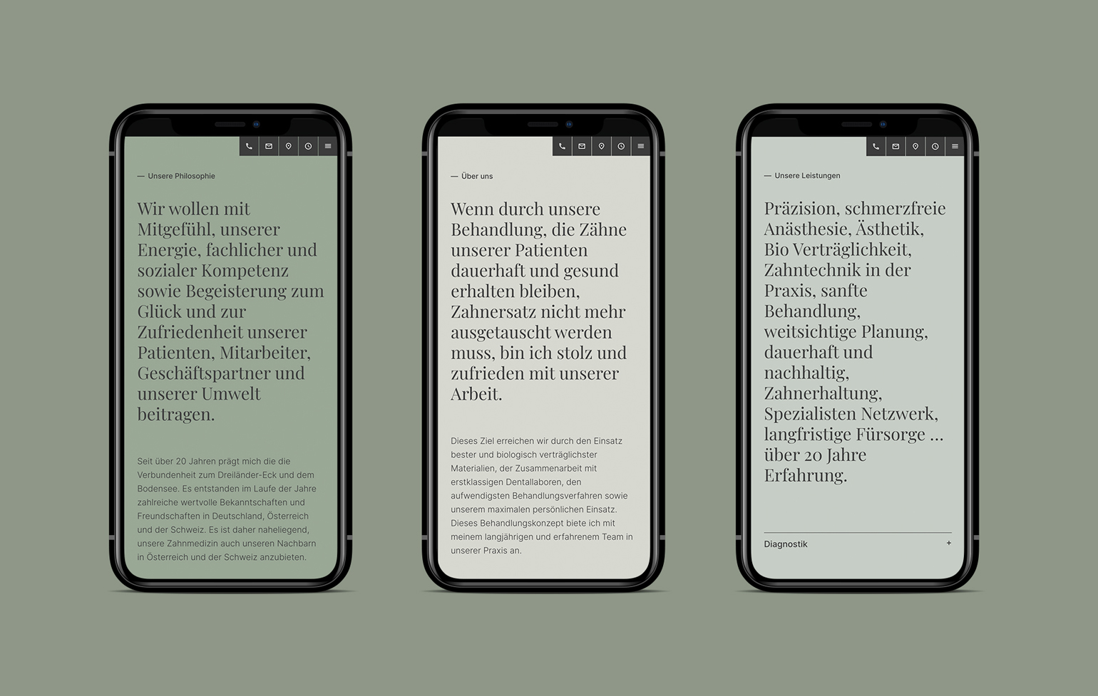 dfz Doktor Fricke Zahnmedizin website mobile view