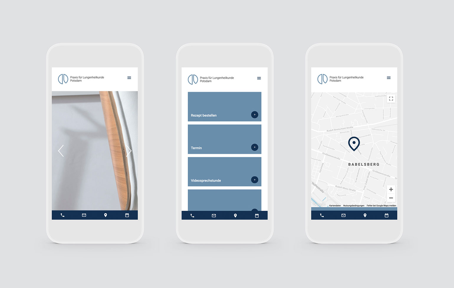 Praxis für Lungenheilkunde Potsdam Website mobile Version