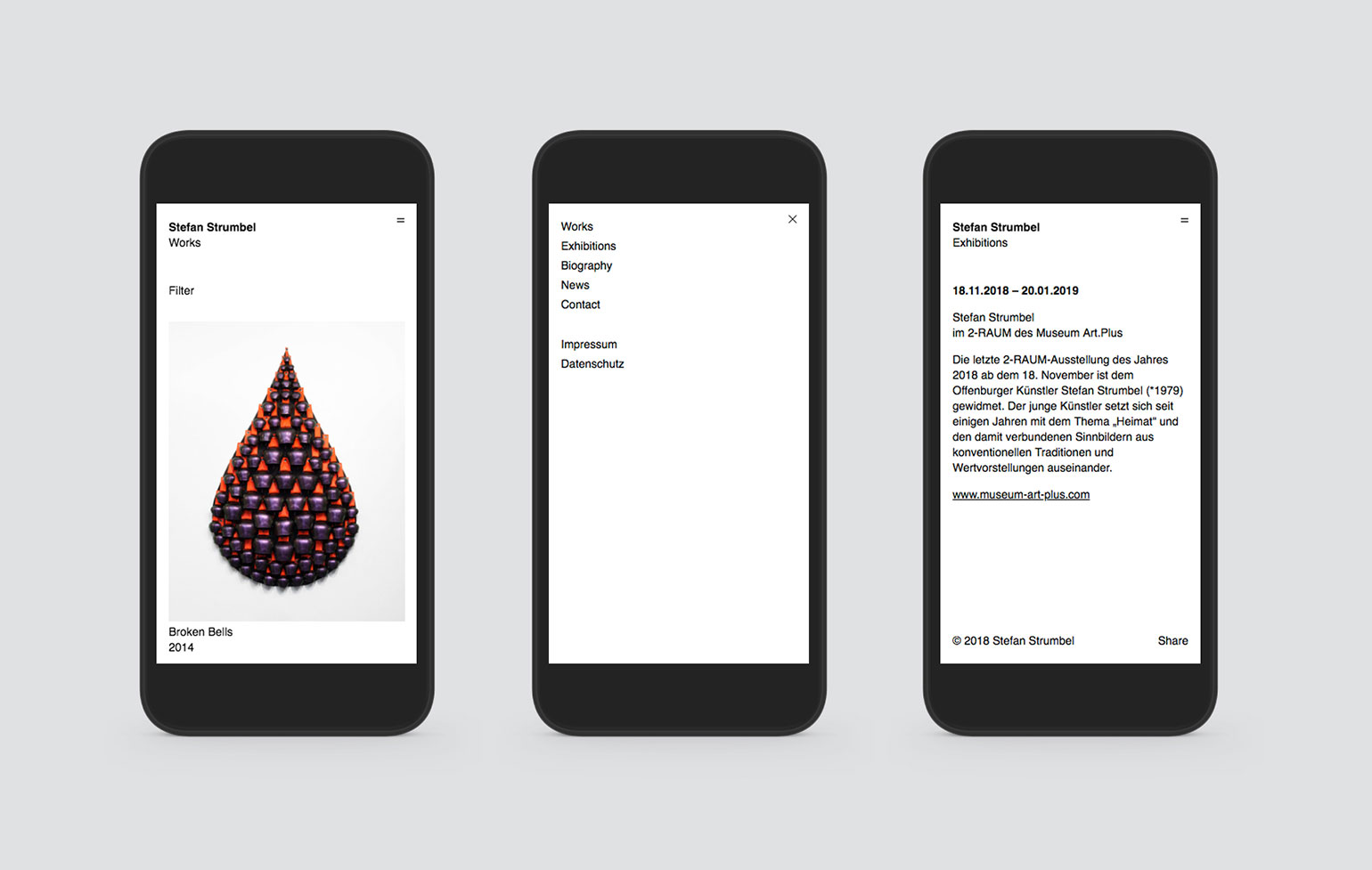 Screenshots Stefan Strumbel Corporate Website