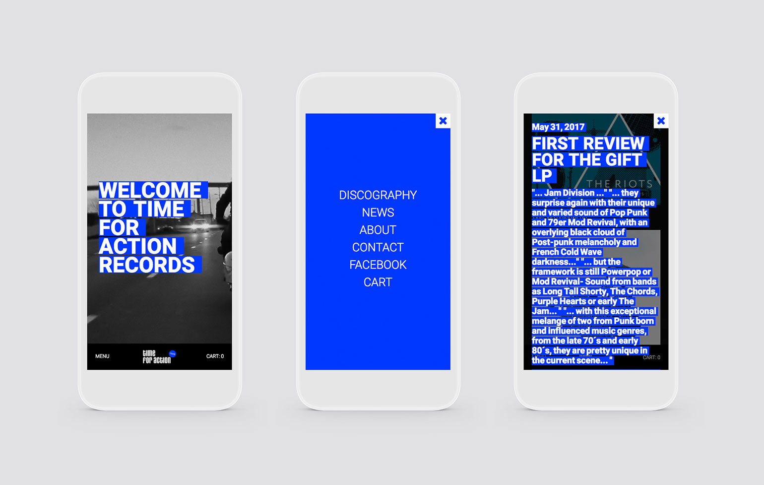 Screenshots Time For Action Records Webshop