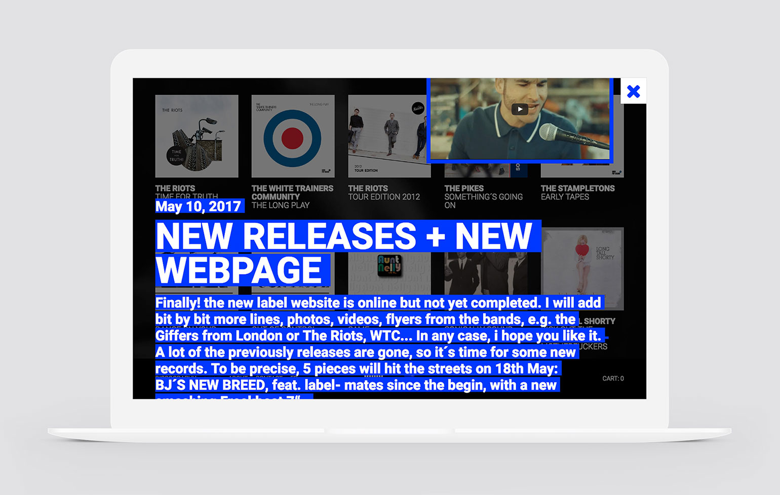 Screenshot Time For Action Records Webshop